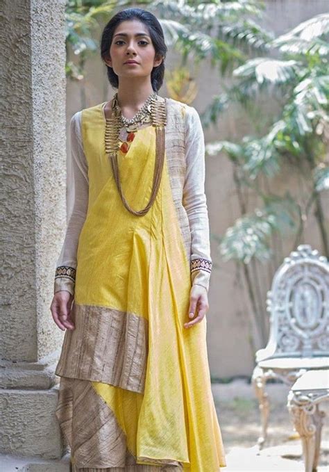 Beautiful Khadi Silk Dress With Modern Drape And Different Silhouettes