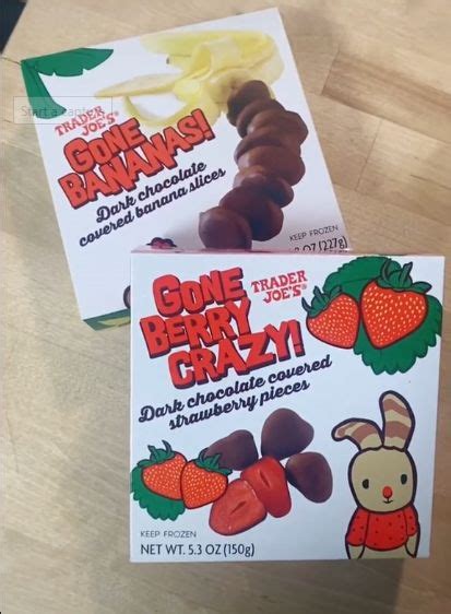 trader joe s gone bananas and gone berry crazy chocolate covered