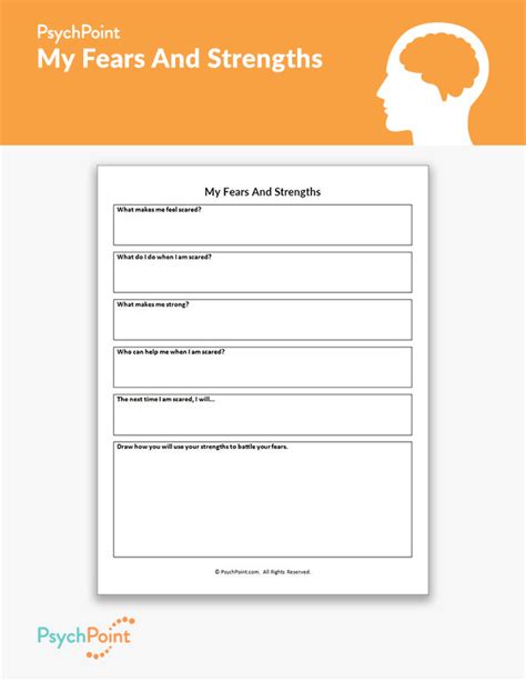 My Fears And Strengths Worksheet Psychpoint