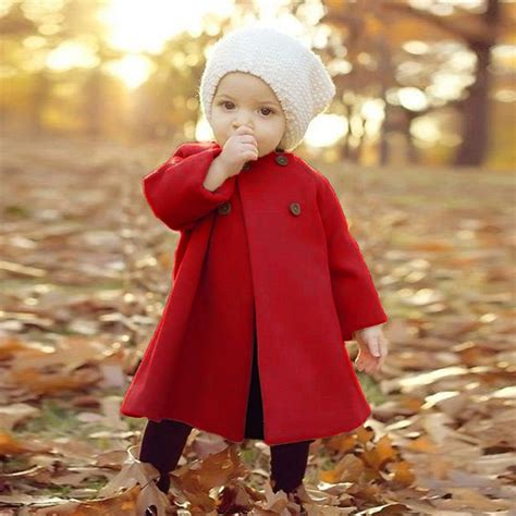 New High Quality Sweet Girls Clothes Solid Cute Baby Girls Coats