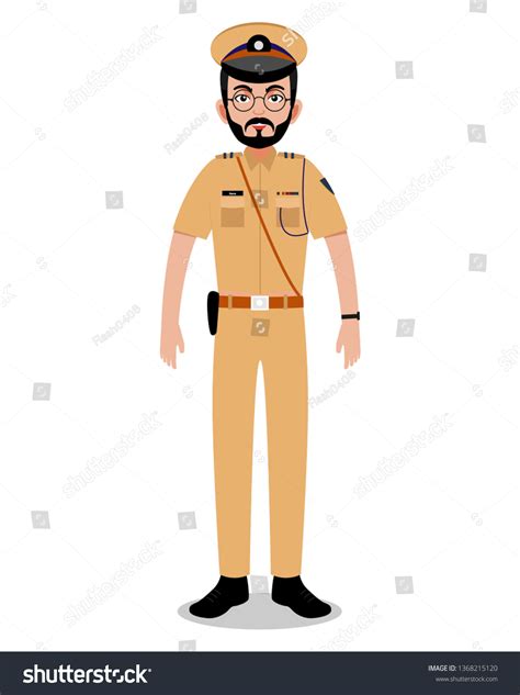 Indian Police Head Officer Stock Vector Royalty Free 1368215120