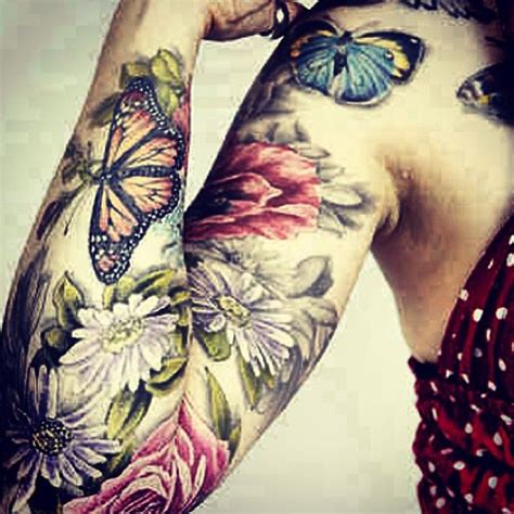 Flower Tattoos For Womens Arms Butterfly Tattoos With