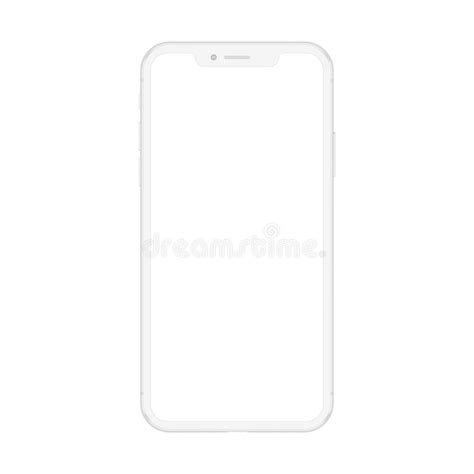 New Version Of Soft Clean White Smartphone With Blank White Screen