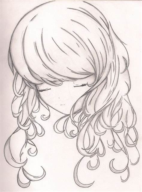 Drawing girls requires a good use of hair design and this basic. Curly Hair Sketch at PaintingValley.com | Explore ...