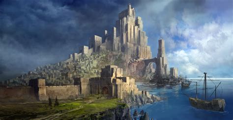 Coastal Castle (With images) | Fantasy castle, Fantasy city, Fantasy landscape