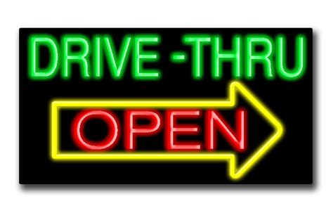 Drive Thru Neon Sign And Open Sign