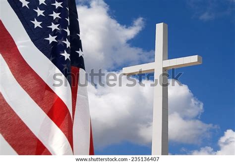 United States Flag Cross Indicating God Stock Photo Edit Now 235136407