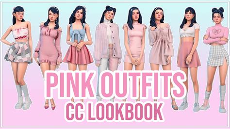 💗 Pink Outfits Cc Lookbook 💗 Sims 4 Cc Create A Sim Youtube