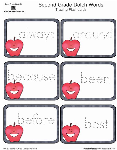 First Grade Dolch Sight Words Printable Flash Cards Printable Templates