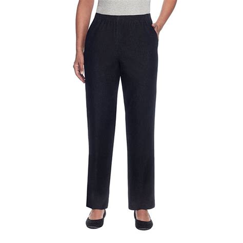 Alfred Dunner Womens Straight Pull On Pants Color Black