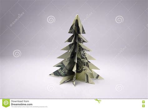Money Origami Christmas Tree Stock Photo Image Of Fold Handmade