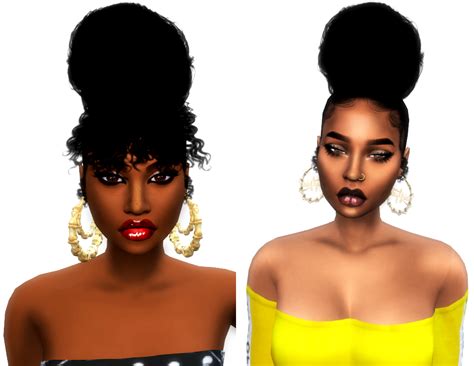 Pontytail Sims 4 Cc Hair Black Girl