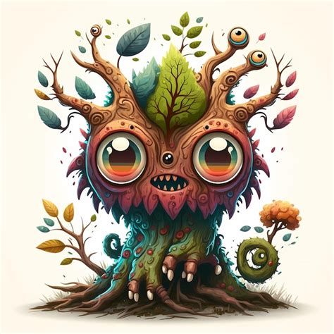 Premium Photo Illustration Of An Old Tree Monster Fairy Tale And