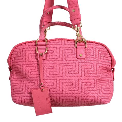 Gianni Versace Couture Womens Quilted Leather Pink Handbag Shoulder Bag