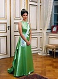 Olivia Davies The Green Silk Dress With Long Bow Train | Royal dresses ...