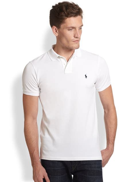 They are known for the clothing. Polo ralph lauren Custom-fit Cotton Mesh Polo in White for ...