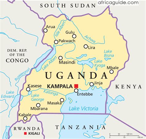 Uganda Map Lakes