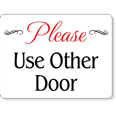 Please Use Other Door Left Facing Arrow Sign Ubicaciondepersonascdmx