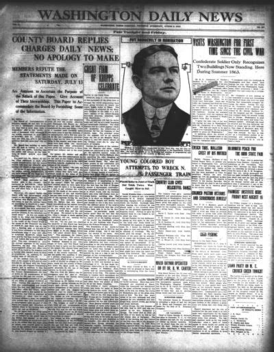 Washington Daily News Washington Nc 1909 Current August 08 1912 Image 1 · North