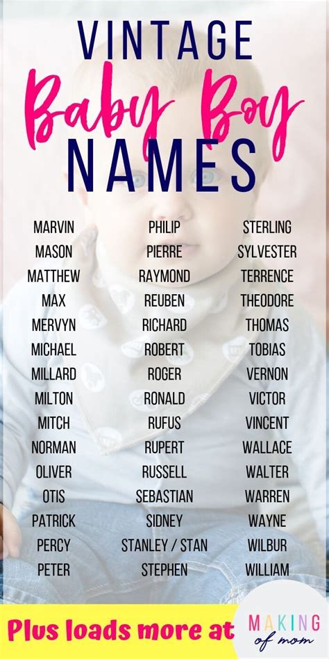 100 Old Fashioned Baby Boy Names Making A Comeback In 2019 Vintage