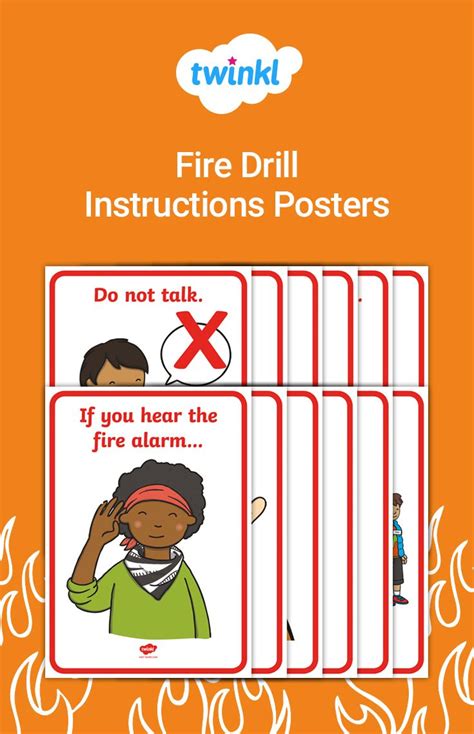 Fire Drill Instructions Printable Posters Fire Drill Child Safety