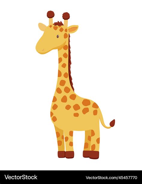 Cute Giraffe In Cartoon Style Drawing African Vector Image