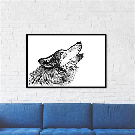 A Howling Wolf Print Thats Available For Download So You Can Print It