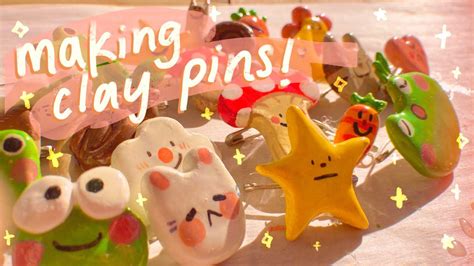 Making Clay Pins 🐸🍄 Youtube