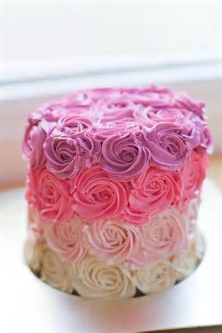 Pink Ombre Rose Cake Bs In The Kitchen