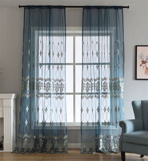 Country Blue Lace Curtains Curtains And Drapes