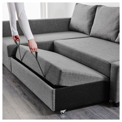 The 'l' shape can go on the left or right hand to suit your space. FRIHETEN - corner sofa-bed with storage, Skiftebo dark ...