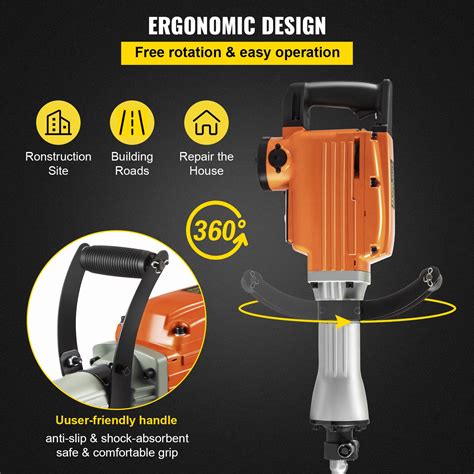 Electric Demolition Jack Hammer Drill 1850w Double Insulated 2 Chisels