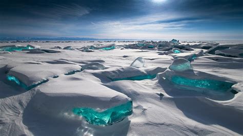 The Gorgeous Turquoise Ice Of Lake Baikal Look Like Giant Gemstones