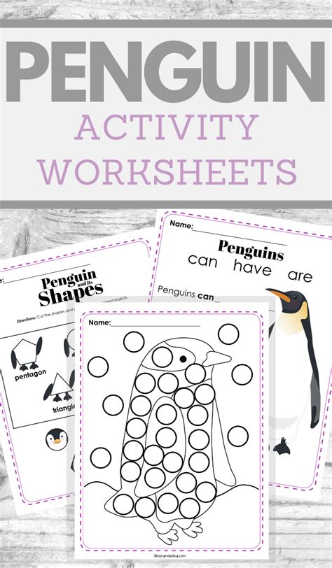 Penguin Activity Sheets For Kids