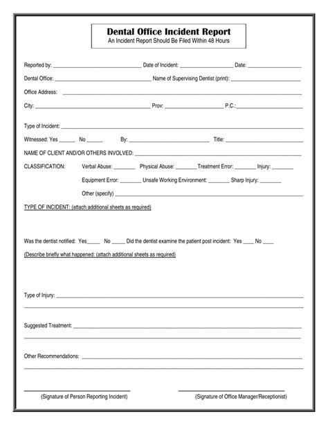 Office Incident Report Template