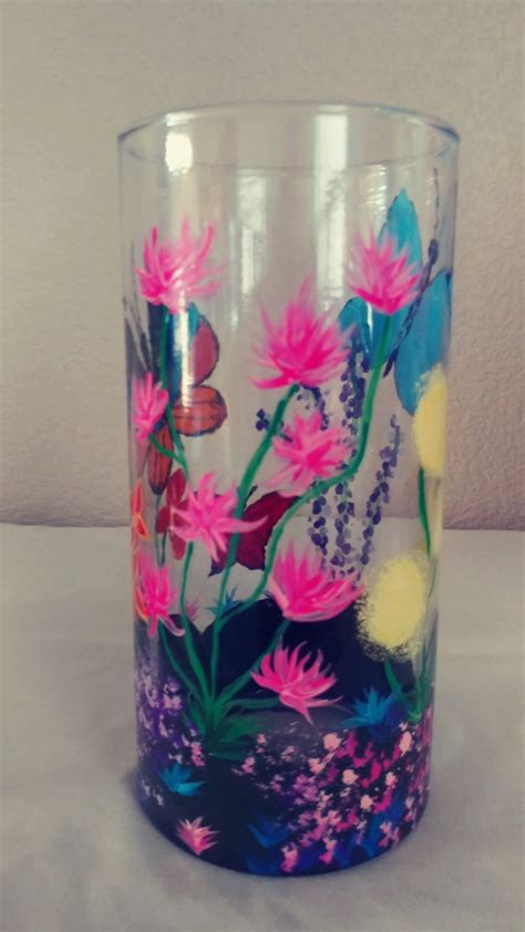 Painted Flowers On A Vase Etsy Uk