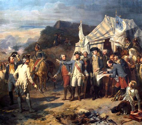 Washington and Rochambeau giving orders before battle of Yorktown