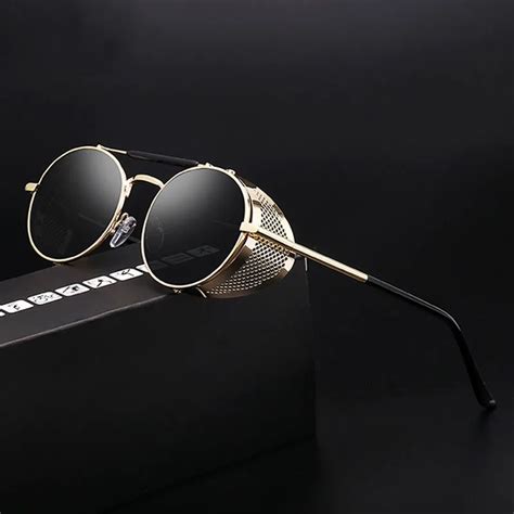Rosaya Metallic Steampunk Side Shield Sunglasses 8 Colors