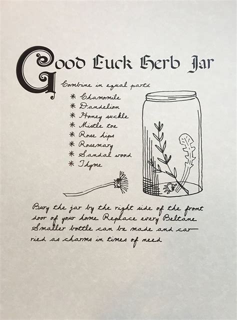 Good Luck Herb Jar Good Luck Spells Witchcraft Spell Books Wiccan Spell Book