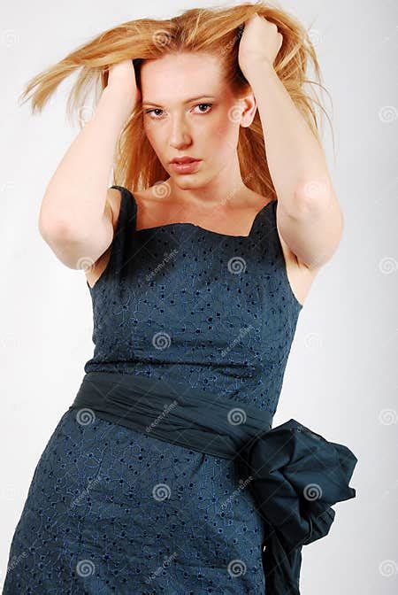 Glamour Blonde Woman Fashion Dress Portrait Stock Photo Image Of