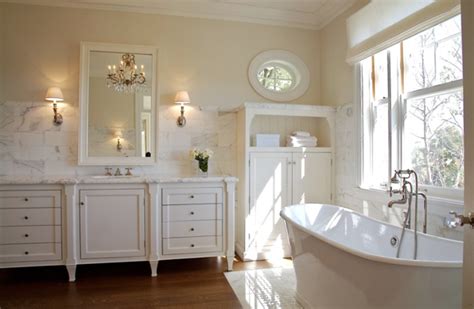Light shades of white, pale blue, cream color combination for wall painting are most popular paint colors for a living room as they are elegant and adds the value to a living room. Cream Wall Paint - Transitional - bathroom - Farrow & Ball ...