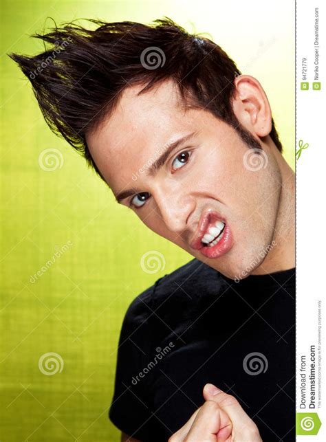 Young Punk Rocker Staring And Looking Mean Stock Image Image Of