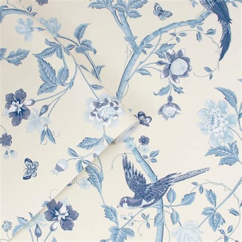 Laura Ashley Laura Ashley Summer Palace Royal Blue Wallpaper Sample In