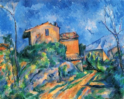 Maison Maria With A View Of Chateau Noir Paul Cezanne Mountain Painting