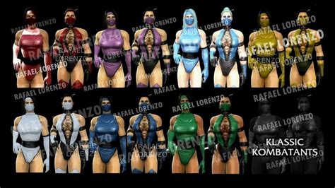 All KLASSIC FEMALE NINJA Costume Skin Costume Mortal Kombat MK FROST SKARLET MILEENA ERMAC