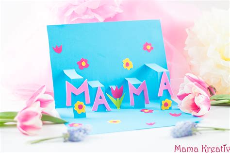 Pop up karte mit blume basteln mit papier. Pop-Up Muttertagskarte basteln: schnell und einfach — Mama ...