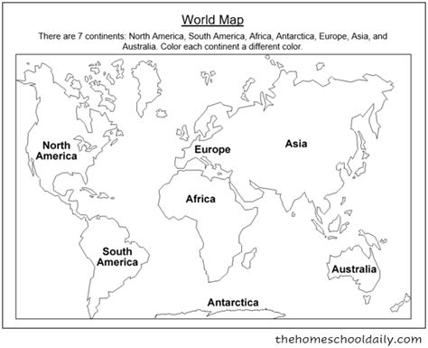 Free Printable World Map Worksheets Riset