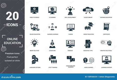 Online Education Icons Set Collection Includes Simple Elements Such As