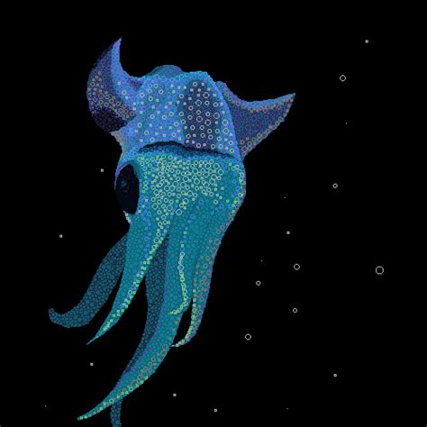 Pixilart Bioluminescent Squid By Biology Nerd