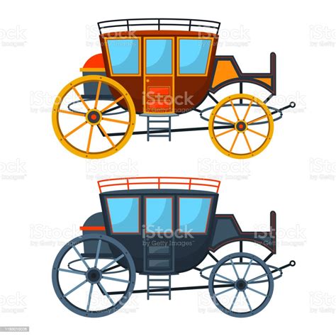 Retro Carriage Vector Design Illustration Isolated On White Background